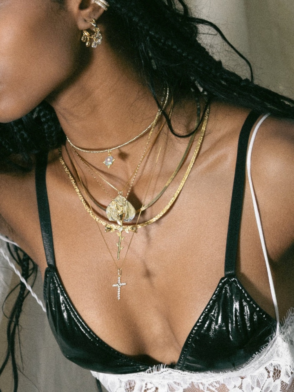 Child of Wild Rosa Sacra Necklace Gold cross rose flower pendant necklace gold - Picture 10 of 16